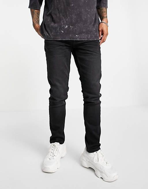 Only & Sons - Slim-fit jeans in zwart met wassing