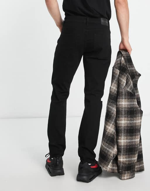 Only & Sons - Slim-fit jeans met scheuren op kniehoogte in zwart, 2 van 4