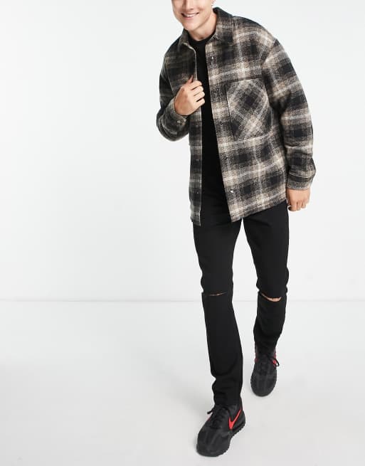 Only & Sons - Slim-fit jeans met scheuren op kniehoogte in zwart, 4 van 4