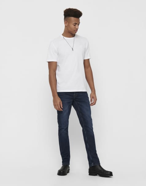 Only & Sons - Slim-fit jeans van blauwe denim - view 1