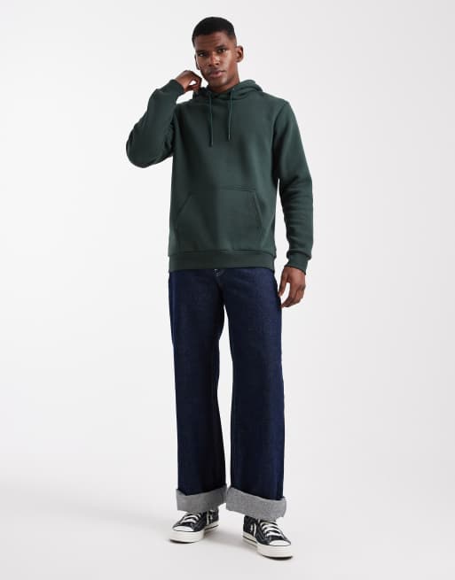 ONLY & SONS – Slim-Fit-Kapuzenpullover in Dunkelgrün, 2 von 5