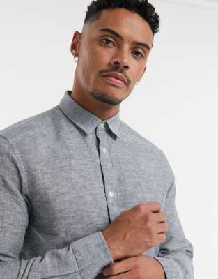 muscle fit linen shirt