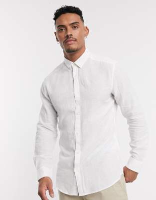 asos white linen shirt