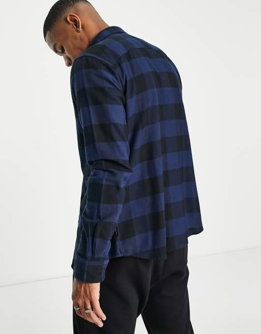 Only & Sons - Slim fit overhemd met buffalo-ruiten in marineblauw, 2 van 4
