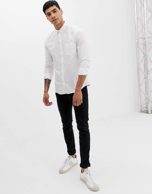 Only & Sons - Slim-fit oxford overhemd in wit