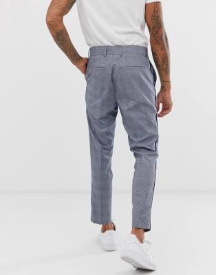 Only \u0026 Sons - Slim-fit pantalon met ruit en streep aan de zijkant | ASOS