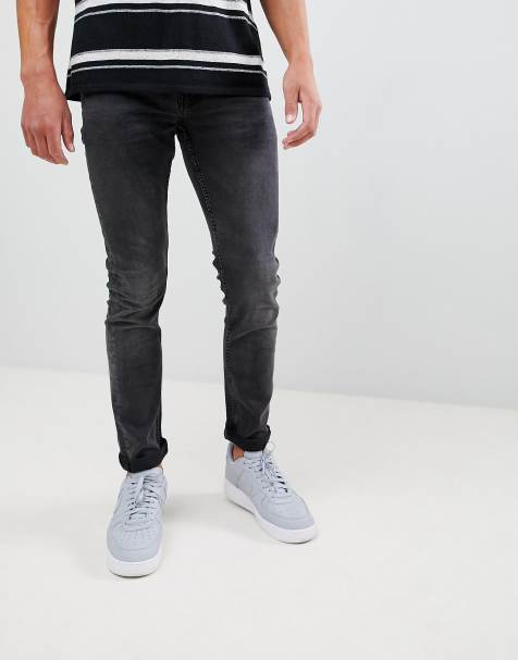 Only & Sons slim fit stretch jeans in black wash - view 1