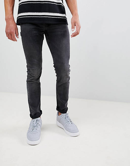 Only & Sons slim fit stretch jeans in black wash