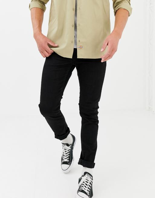 Only & Sons slim fit stretch jeans in black