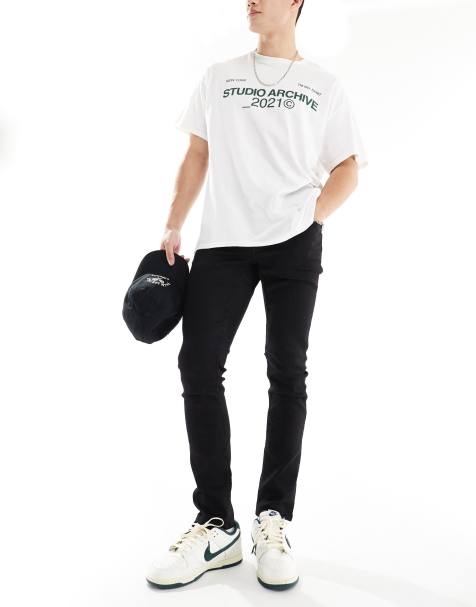 Only & Sons - Slim-fit stretch jeans in zwart - view 1