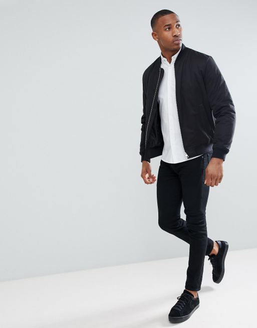Only & Sons - Slim-fit stretch poplin overhemd in wit, 4 van 4
