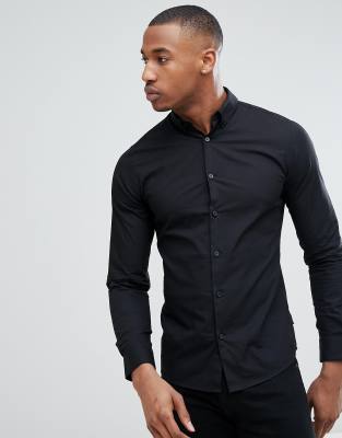 black slim fit shirt