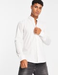 [ONLY & SONS] Only & Sons slim fit stretch poplin shirt in white L White