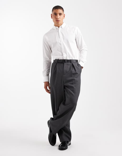 Only & Sons slim fit stretch poplin shirt in white