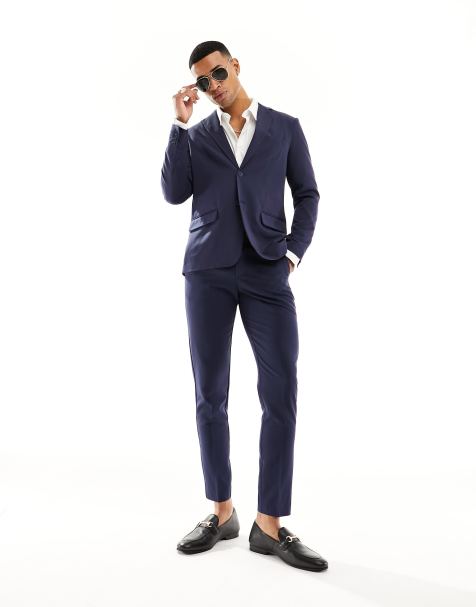 New Look pinstripe suit in navy