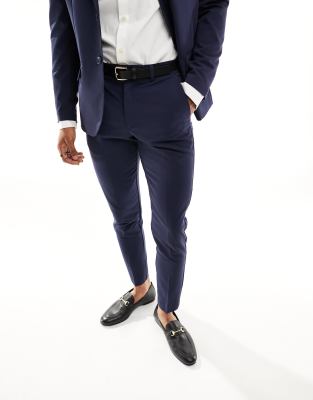 slim fit suit pants in navy