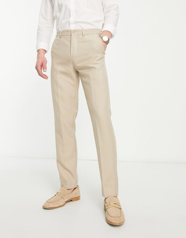 ONLY & SONS - slim fit suit trouser in beige