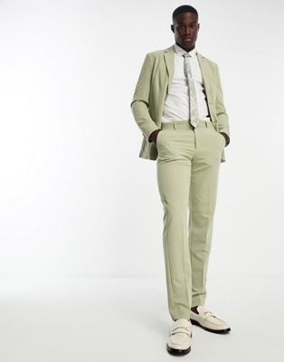 Only & Sons slim fit suit trousers in dusty olive