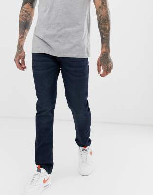 Only & Sons slim fit super stretch sweat jeans in dark wash-Blue