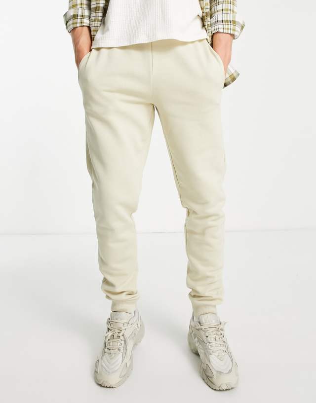 Only & Sons slim fit sweatpants in beige