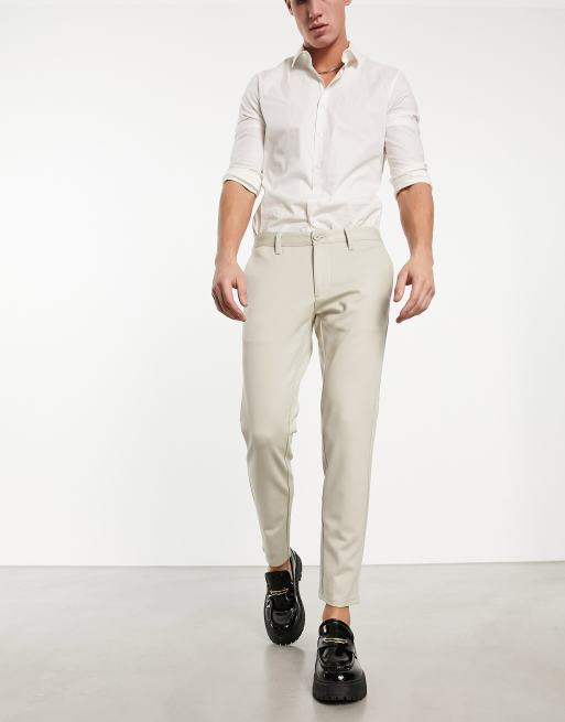 Only & Sons slim fit tapered pants in beige
