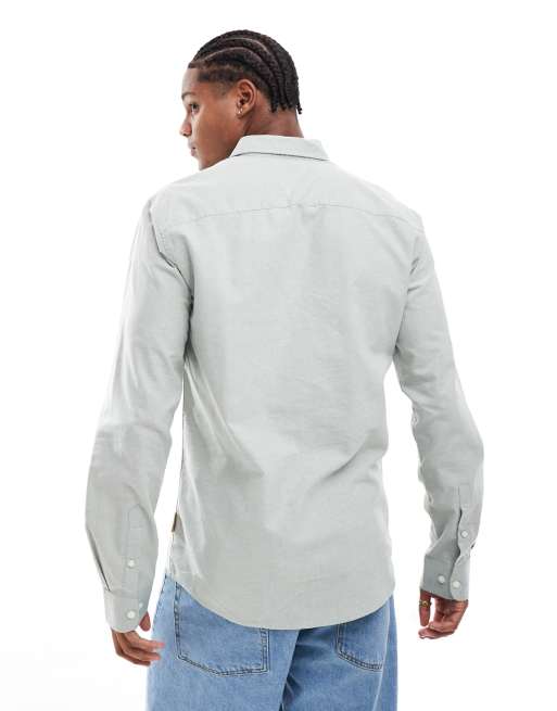 Only & Sons - Slim oxford-skjorte med knapper i grøn, 2 af 4