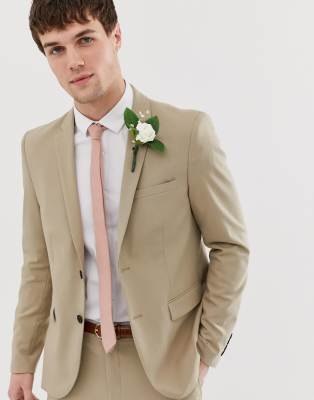 Only & Sons slim suit jacket-Beige