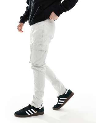 Only & Sons Slim Tapered Cargo Pants In Gray