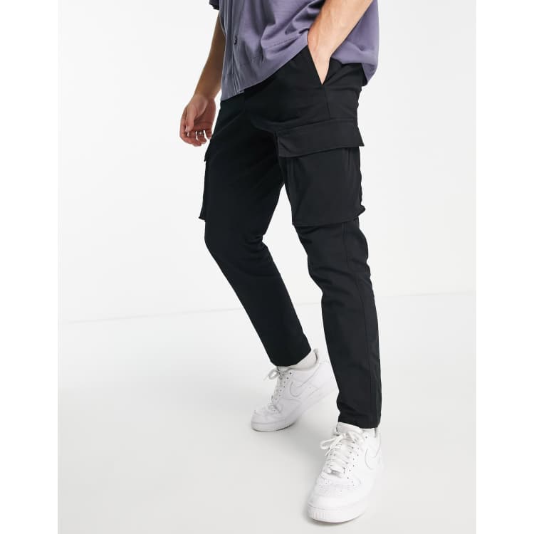 Only & Sons Black Slim Fit Cargo Trousers