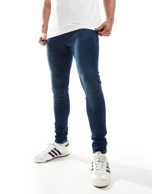 ONLY & SONS slim tapered fit jeans in dark blue wash φωτογραφία