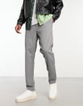 [ONLY & SONS] Only & Sons slim tapered fit pants in grey L Medium grey melange