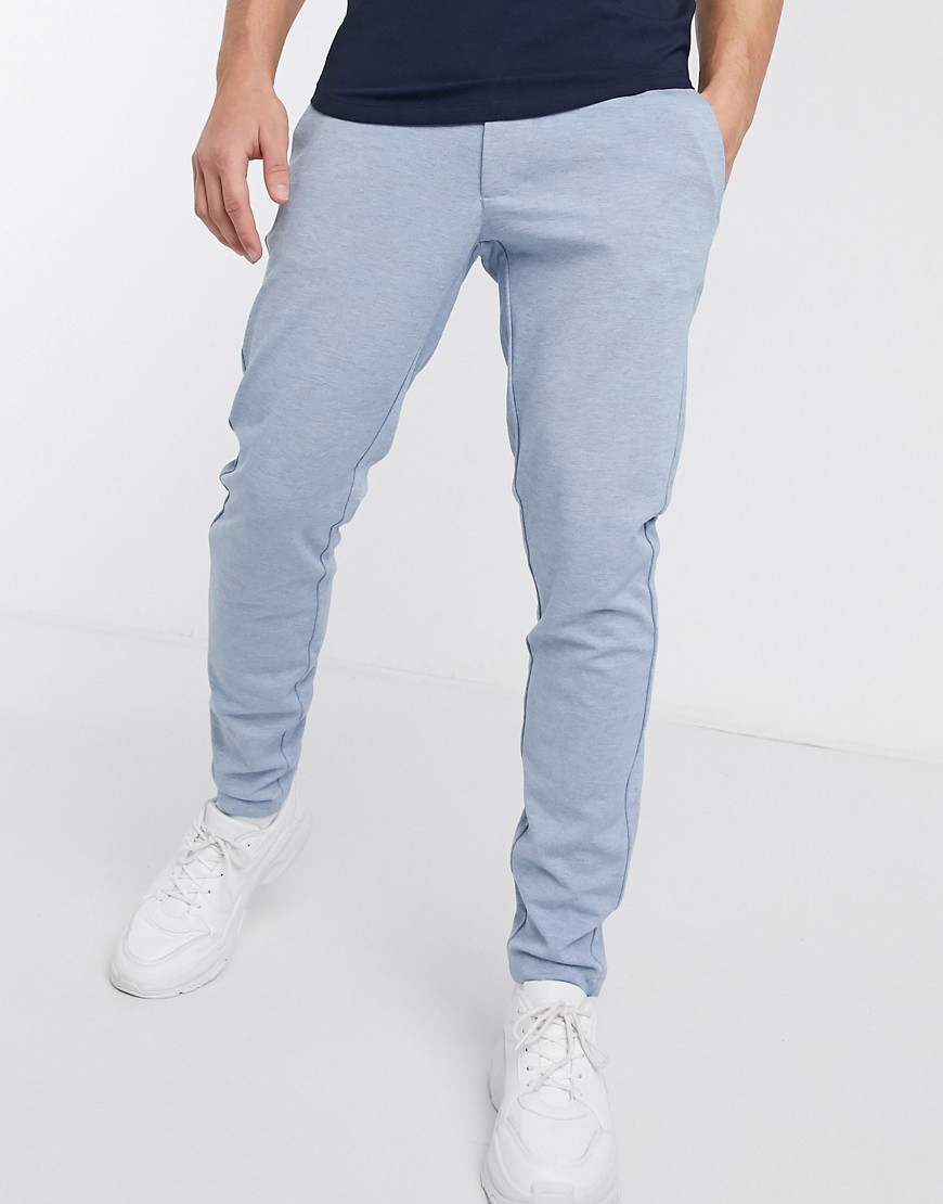 Only & Sons slim tapered fit pants in light blue