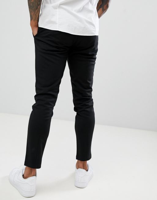 Mens skinny tapered sales trousers