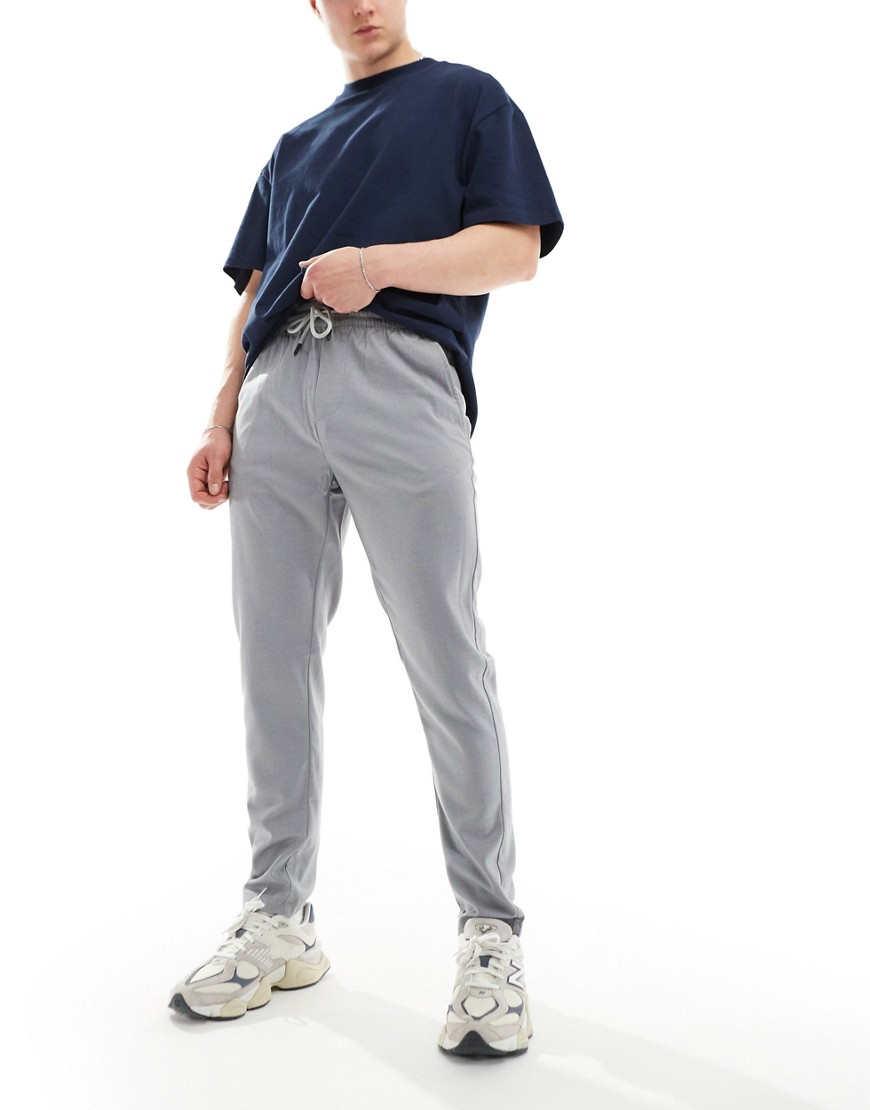 slim tapered pants in light gray