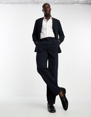 slim tapered suit pants in navy