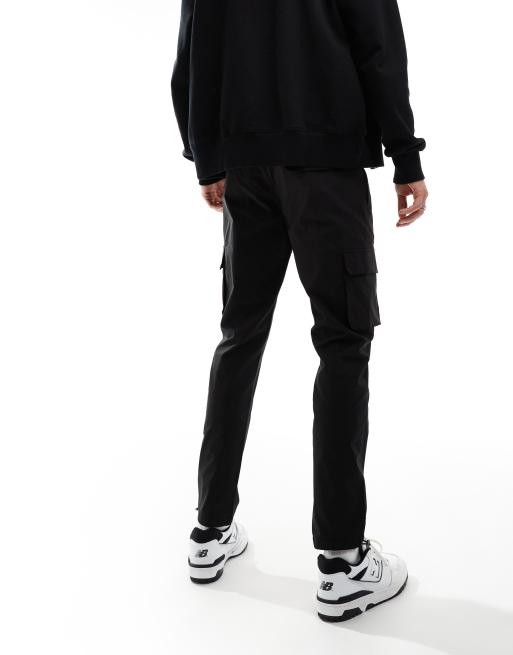 ONLY & SONS slim tech cargo pants in black