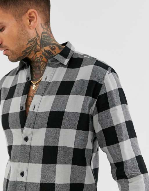 Only & Sons - Smal geruit overhemd van geborsteld katoen, 3 van 4