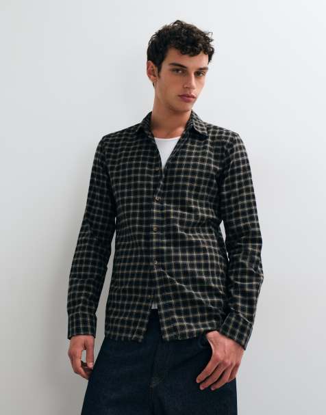 ONLY & SONS small check shirt in black & beige - view 1