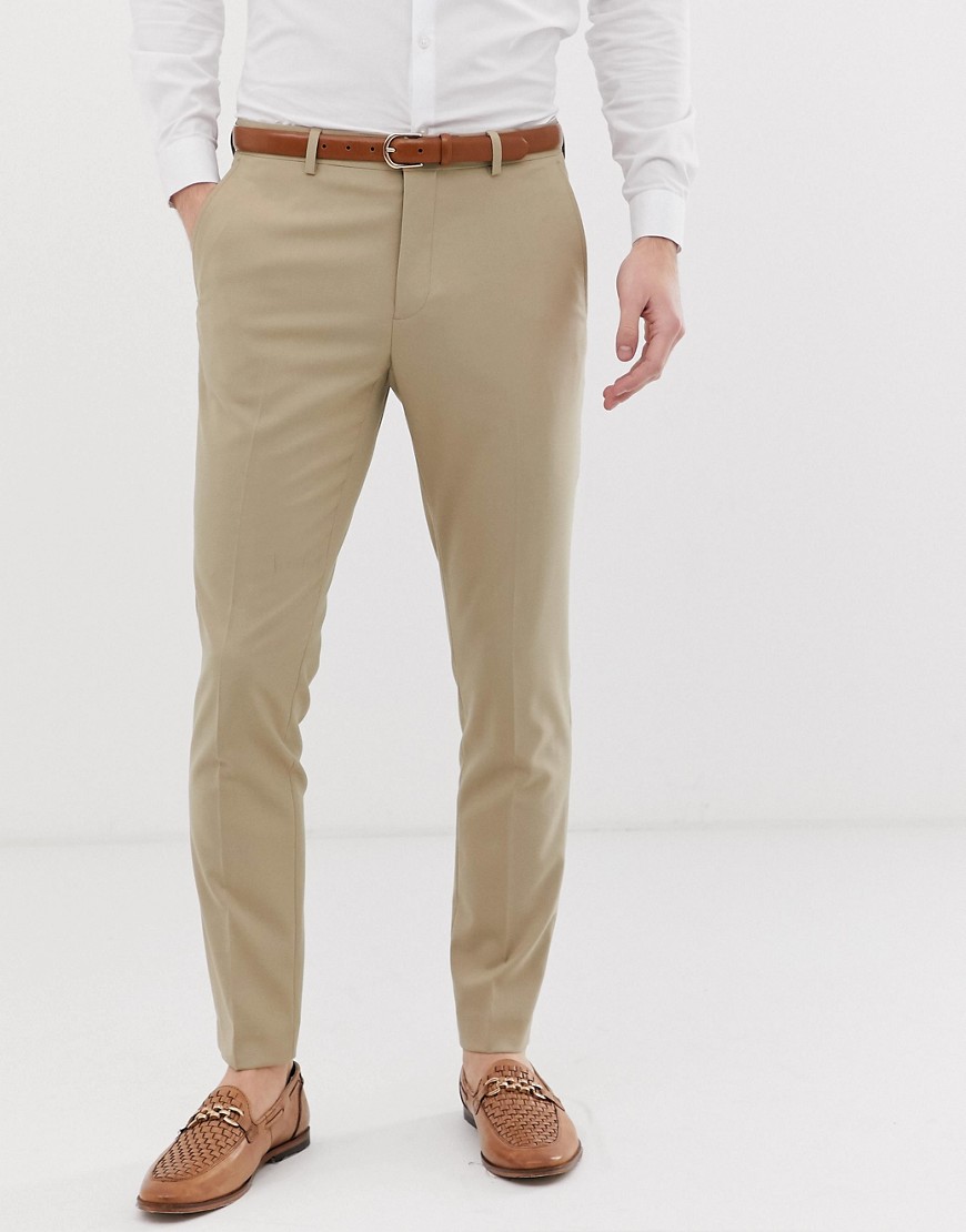 Only & Sons slim suit trousers-Beige Beige