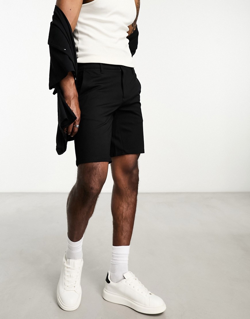 ONLY & SONS smart jersey short in black