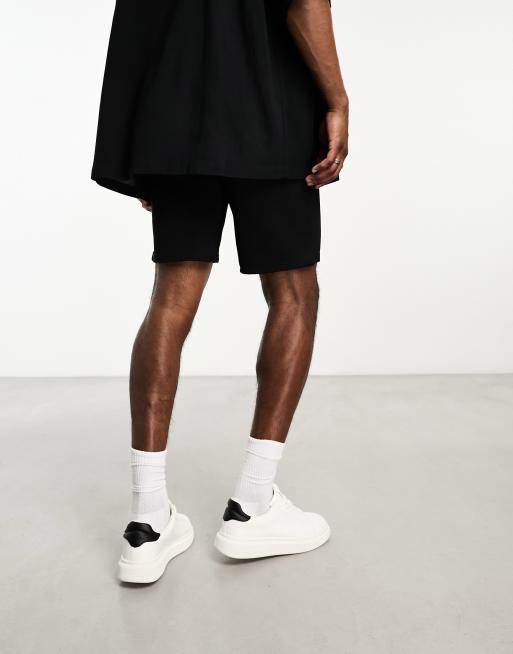 Only & Sons smart jersey shorts in black , 3 of 4