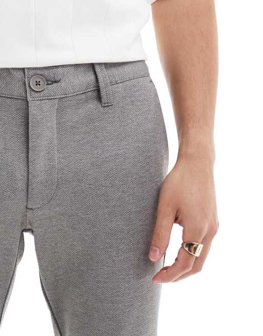 ONLY & SONS smart tapered fit trouser in light grey, 5 of 5