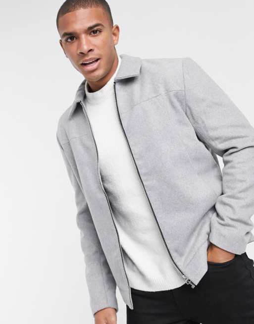 Light grey outlet wool jacket