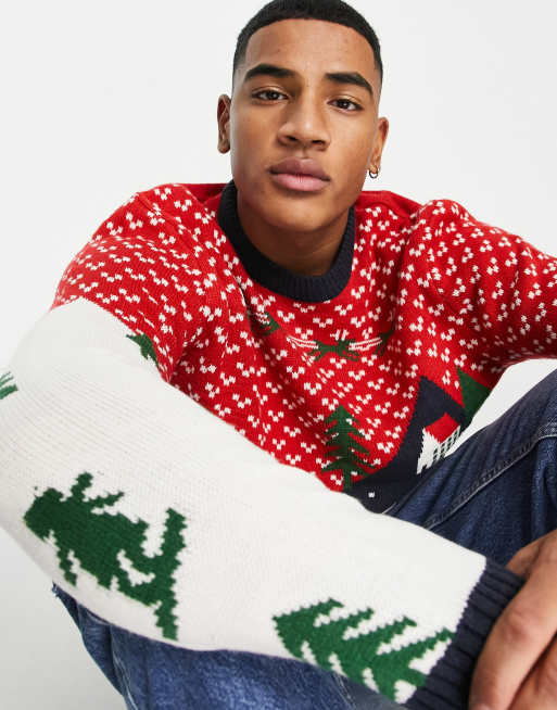 Only Sons snowy village christmas jumper
