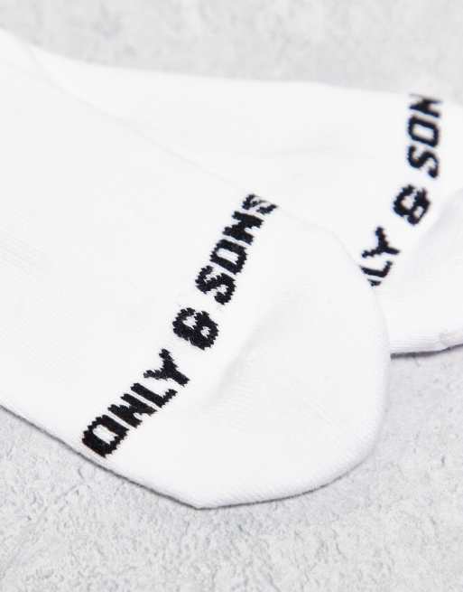 ONLY & SONS – Socken in Weiß mit Streifen in Schwarz, 2er-Pack, 3 von 3