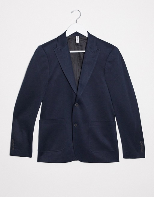 Only & Sons soft deconstructed suit jacket in navy