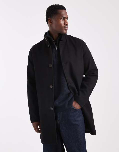 ONLY & SONS - Soprabito nero in misto lana con collo a imbuto - view 1