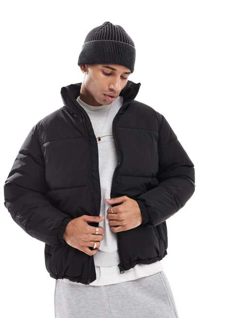 Only & Sons - Sort dynejakke i oversized og firkantet pasform