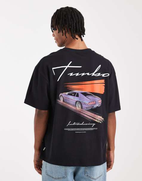 ONLY & SONS - Sort oversized T-shirt med grafisk 'Turbo'-print - view 1