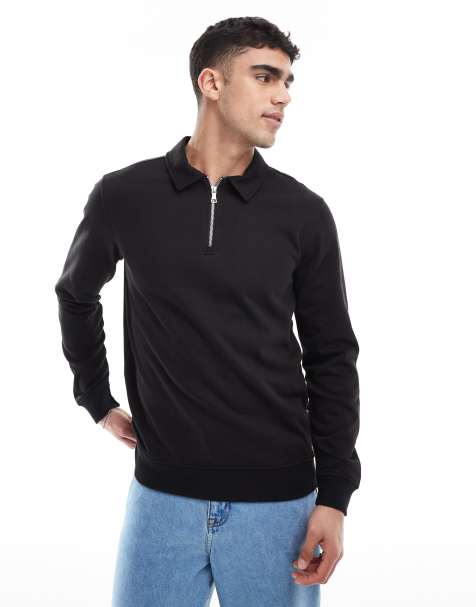 ONLY & SONS - Sort sweater med halv lynlås - view 1